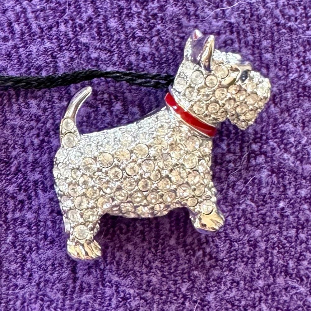 Vintage Swarovski Crystal Scottie Dog Pin NWT